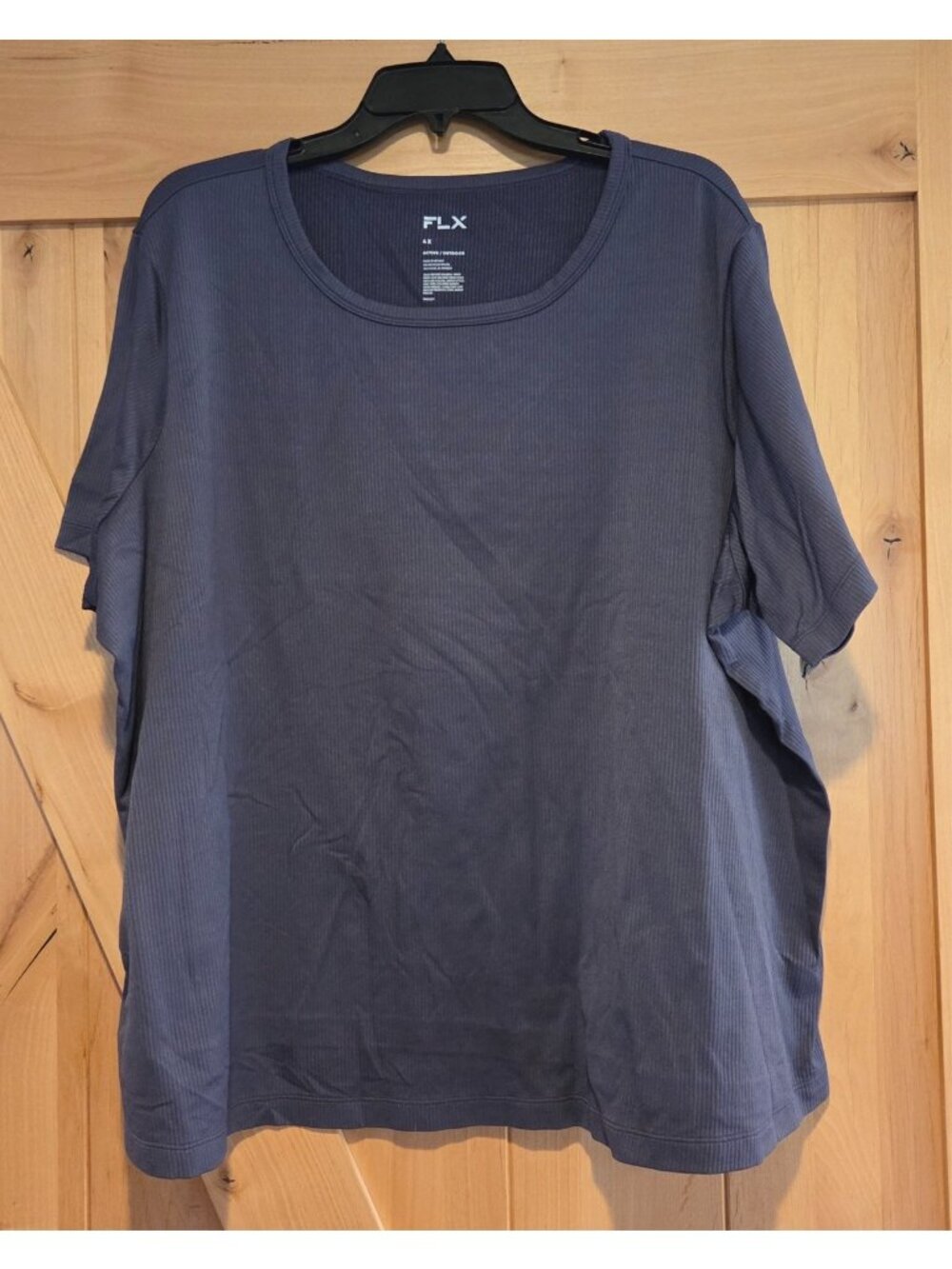 FLX Women's 4XL Short Sleeve Active Outdoor Top Ribbed  Purple